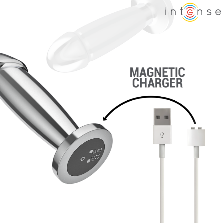 INTENSE - PLUG ANAL 10 VIBRATIONS GODE MÉTALLIQUE AVEC TÉLÉCOMMANDE M