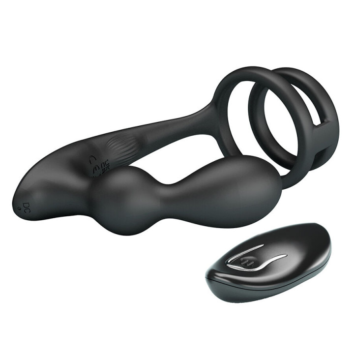 MR PLAY - PLUG ANAL VIBRANT AVEC ANNEAU PÉNIS ET TÉLÉCOMMANDE