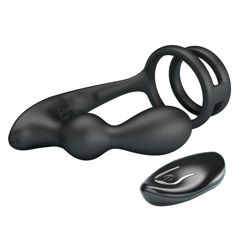 MR PLAY - PLUG ANAL VIBRANT AVEC ANNEAU PÉNIS ET TÉLÉCOMMANDE