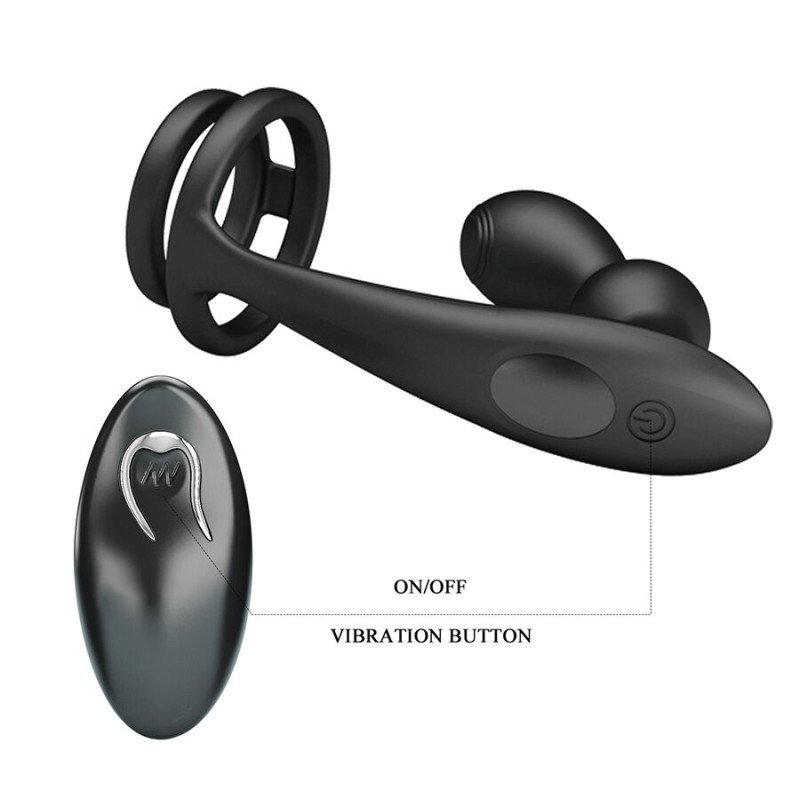 MR PLAY - PLUG ANAL VIBRANT AVEC ANNEAU PÉNIS ET TÉLÉCOMMANDE