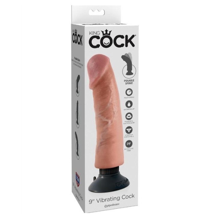 KING COCK - GODE VIBRATEUR 23 CM NATUREL