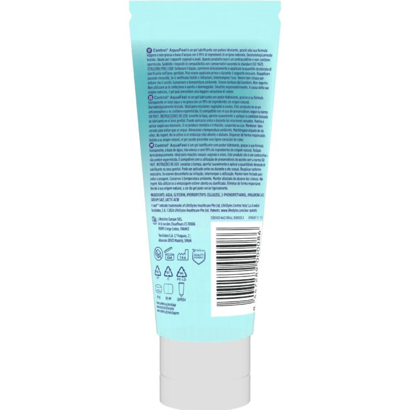 CONTROL - AQUAFEEL LUBRIFIANT À L'ACIDE HYALURONIQUE 80 ML