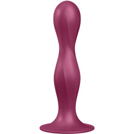 SATISFYER - GODE EN SILICONE DOUBLE BALL-R GRENAT