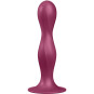 SATISFYER - GODE EN SILICONE DOUBLE BALL-R GRENAT