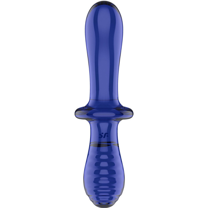 SATISFYER - GODE DOUBLE CRISTAL BLEU