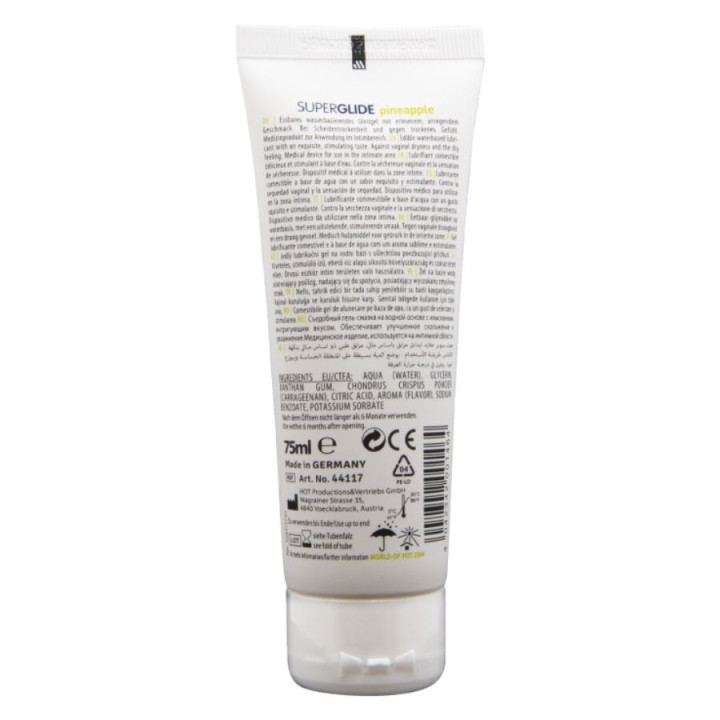 HOT - SUPERGLIDE LUBRIFIANT COMESTIBLE À BASE D'EAU ANANAS 75 ML