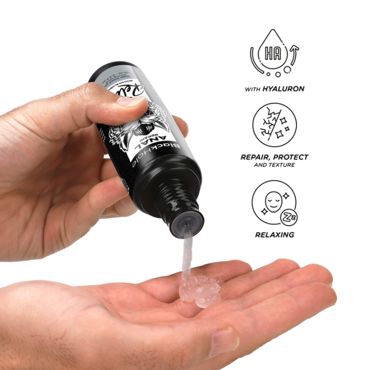 BLACK HOLE - RÉPARATION ANALE RELAX À BASE D'EAU AVEC HYALURON 100 ML