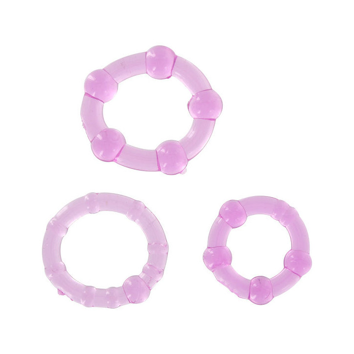 SEVEN CREATIONS - ENSEMBLE DE TROIS ANNEAUX PÉNIS LILAS