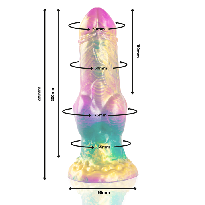 EPIC - GODE IRIS AVEC TESTICULES ARC-EN-CIEL DE PLAISIR