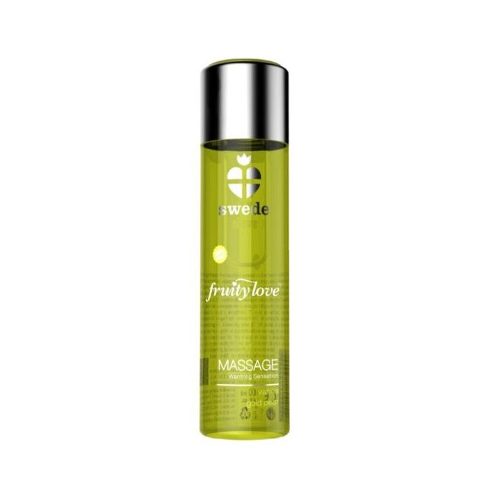 SWEDE - FRUITY LOVE EFFET RÉCHAUFFANT HUILE DE MASSAGE VANILLE ET POIRE D''OR 60 ML.