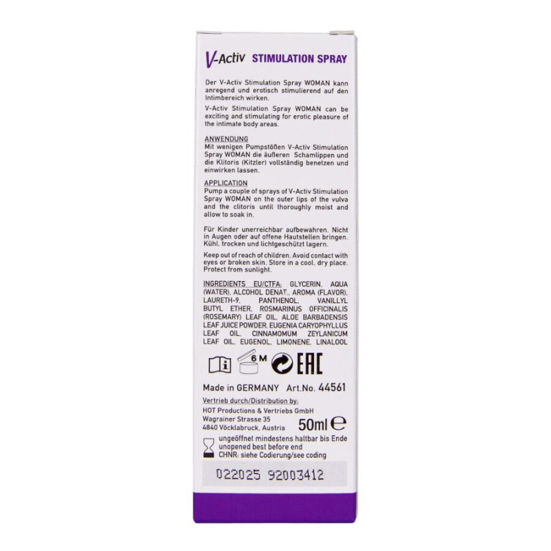 HOT - V-ACTIV SPRAY STIMULANT POUR FEMME 50 ML
