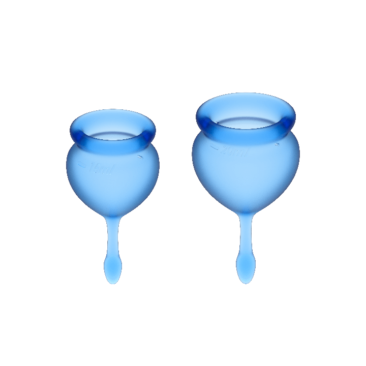 SATISFYER - COUPE MENSTRUELLE FEEL GOOD BLEU FONCÉ 15 + 20 ML