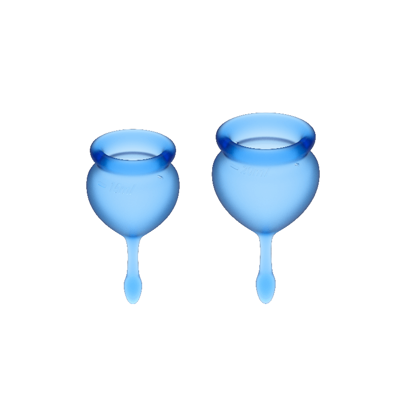 SATISFYER - COUPE MENSTRUELLE FEEL GOOD BLEU FONCÉ 15 + 20 ML