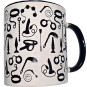 DIABLO PICANTE - TASSE BONDAGE BLANCHE AVEC ANSE NOIRE 370 ML