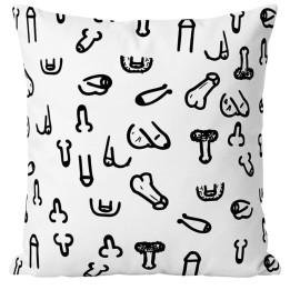 DIABLO PICANTE - COUSSIN PÉNIS BLANC 30 X 30