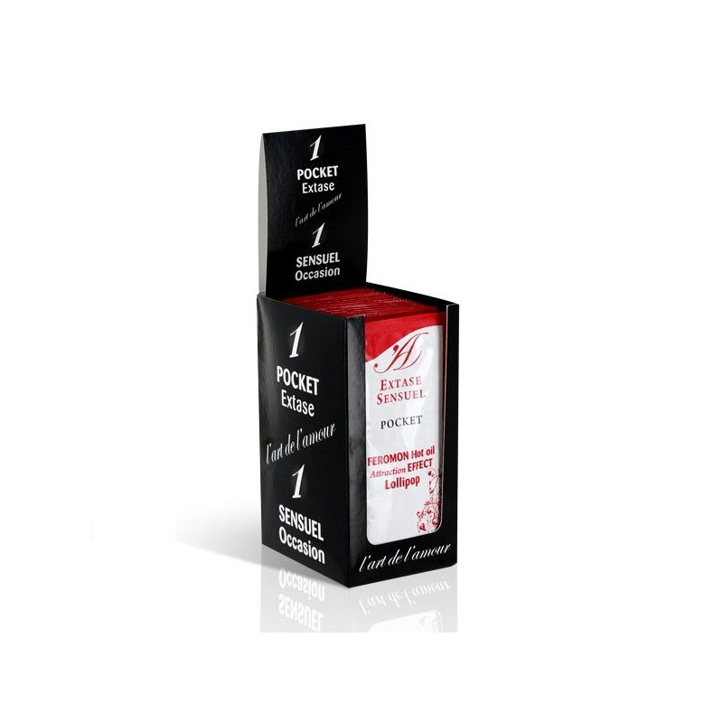 EXTASE SENSUAL - HUILE DE MASSAGE AUX PHÉROMONES EFFET CHALEUR SUCETTE 10 ML