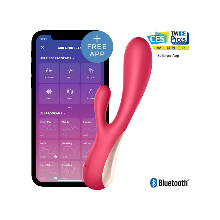SATISFYER - MONO FLEX ROUGE AVEC APPLICATION