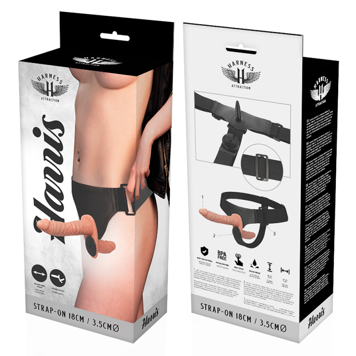 HARNESS ATTRACTION - HARRIS DOUBLE PENETRACI N AVEC VIBRATION 18 CM -O- 3.5 CM