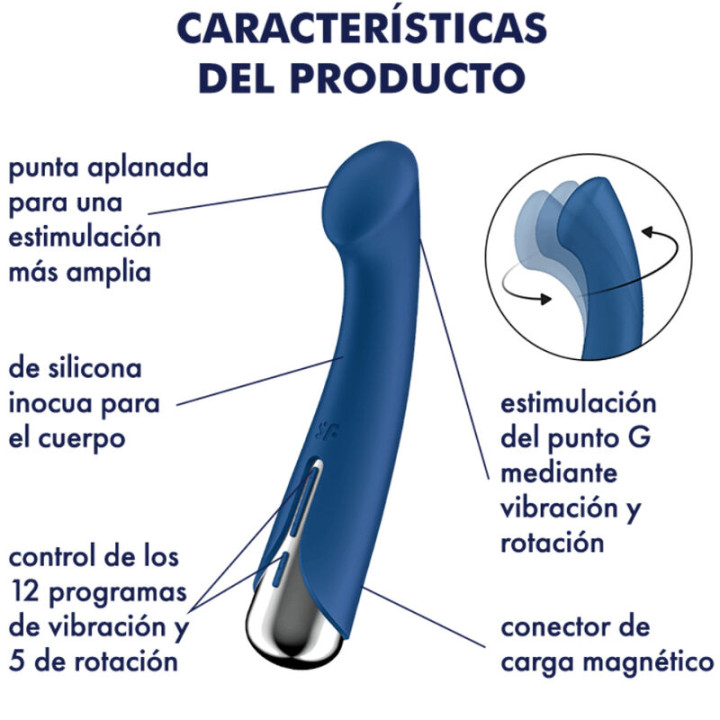SATISFYER - SPINNING G-SPORT 1 VIBRATEUR ROTATOR BLEU