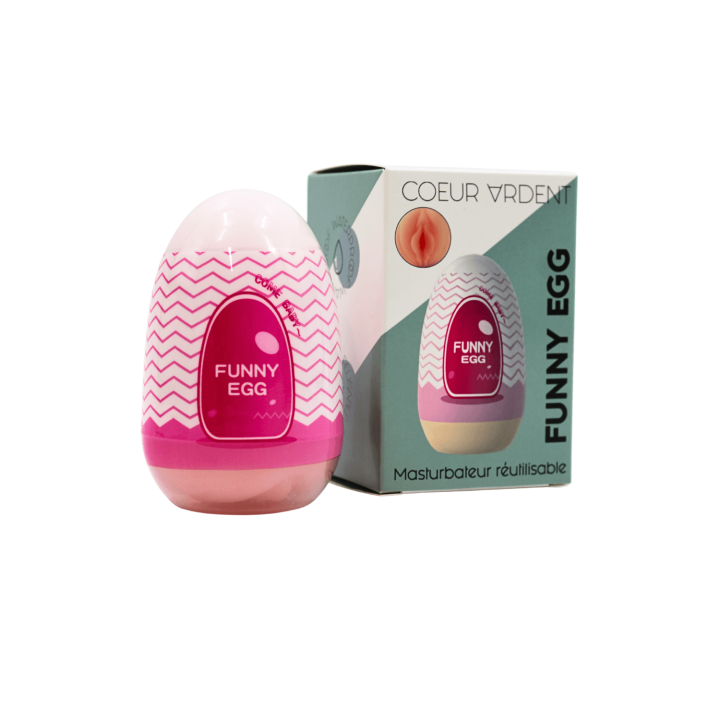 Gaine Masturbatrice Réutilisable FUNNY EGG – Design Réaliste Vagin lèvres épaisses