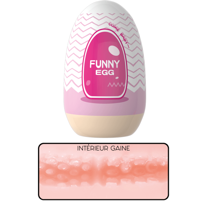 Gaine Masturbatrice Réutilisable FUNNY EGG – Design Réaliste Vagin lèvres épaisses