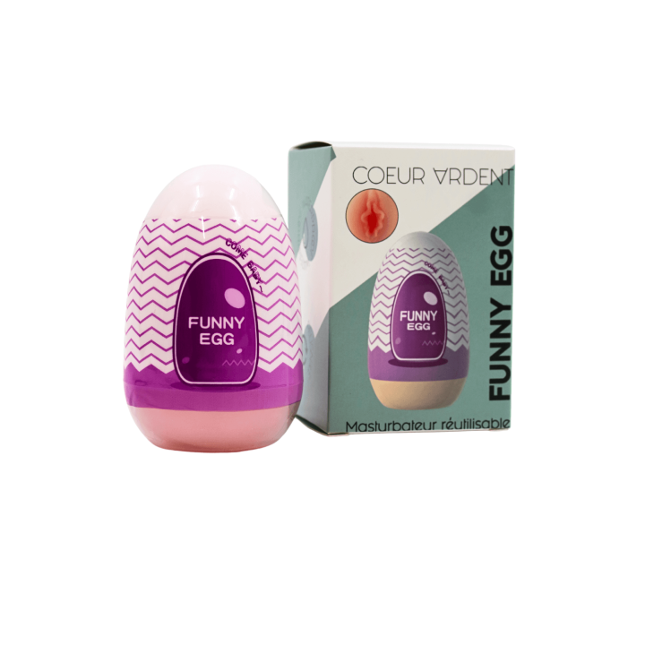 Gaine Masturbatrice Réutilisable FUNNY EGG – Design Réaliste Vagin lèvres charnus