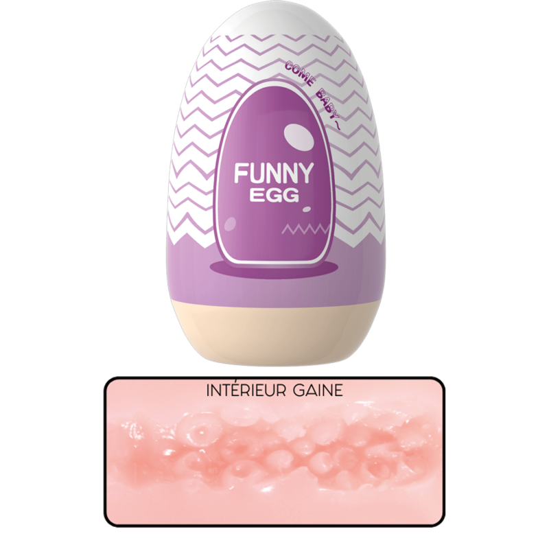 Gaine Masturbatrice Réutilisable FUNNY EGG – Design Réaliste Vagin lèvres charnus