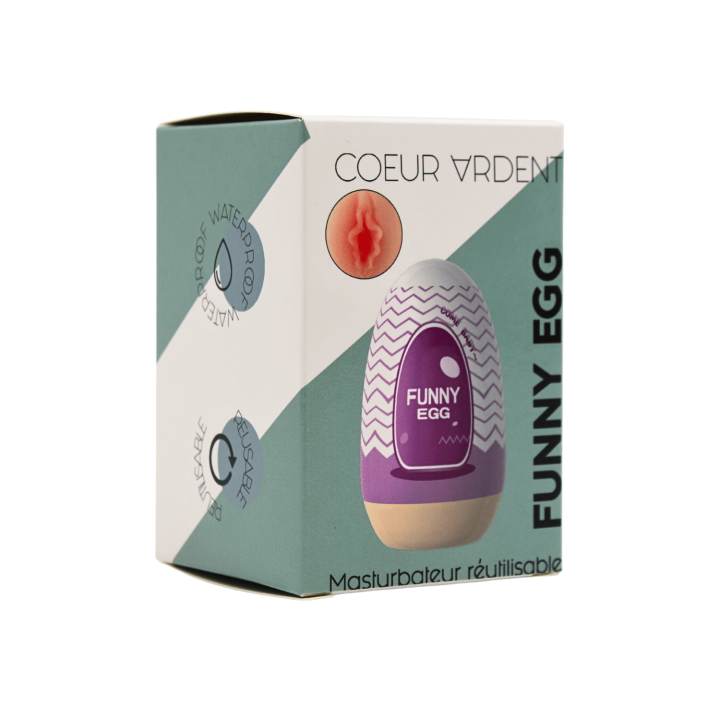 Gaine Masturbatrice Réutilisable FUNNY EGG – Design Réaliste Vagin lèvres charnus