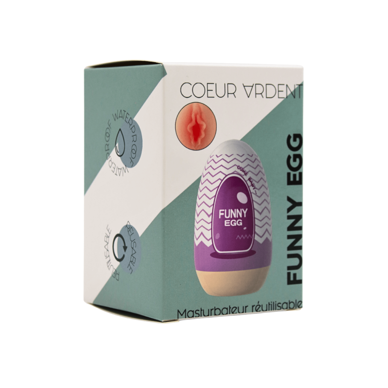 Gaine Masturbatrice Réutilisable FUNNY EGG – Design Réaliste Vagin lèvres charnus