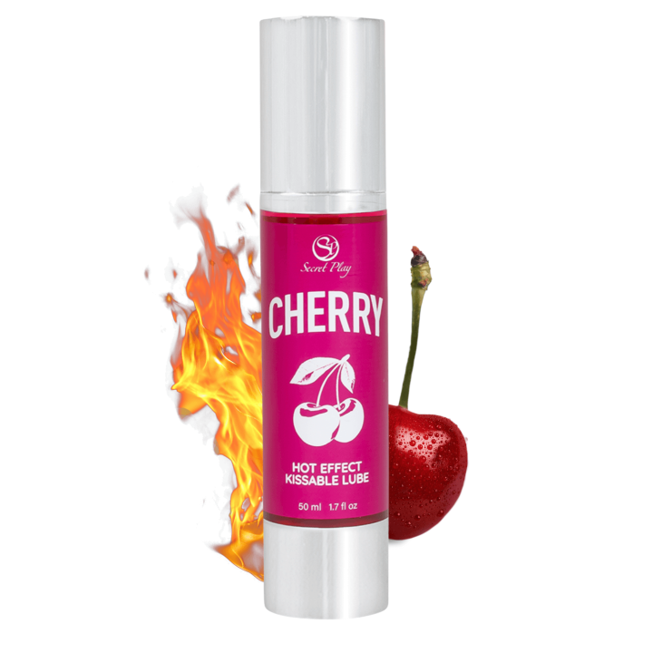 2 en 1 Lubrifiant et huile de massage cerise chauffant