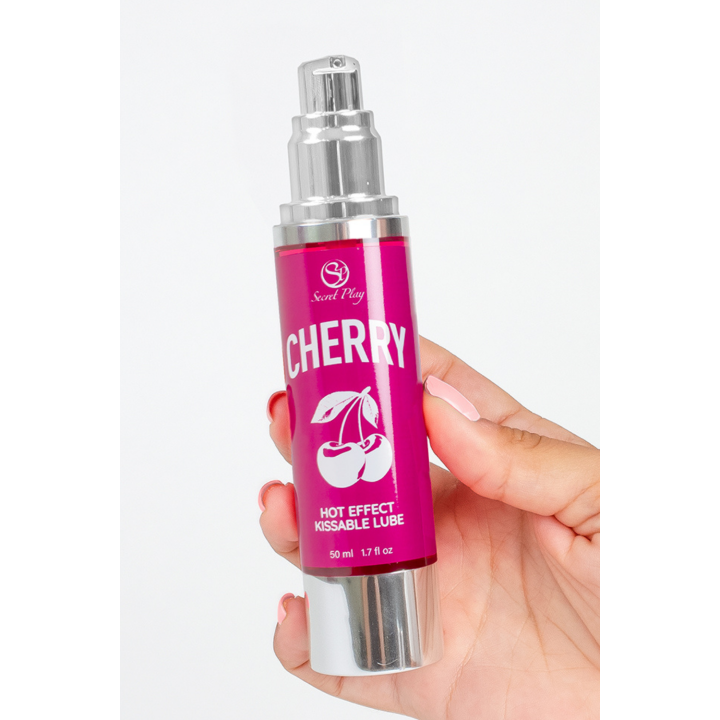 2 en 1 Lubrifiant et huile de massage cerise chauffant