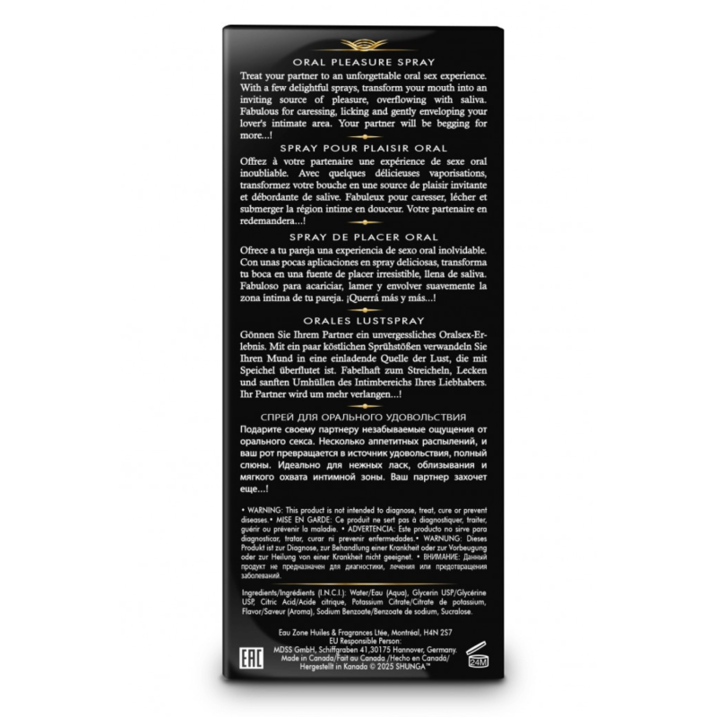 Spray pour plaisir oral saveur vin pétillant à la fraise 20 ml - Shunga