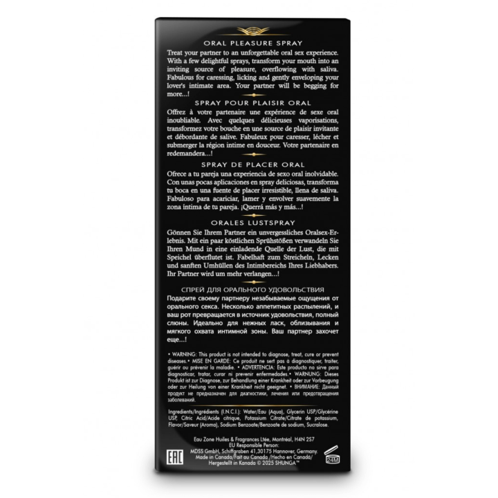 Spray pour plaisir oral saveur vin pétillant à la fraise 20 ml - Shunga