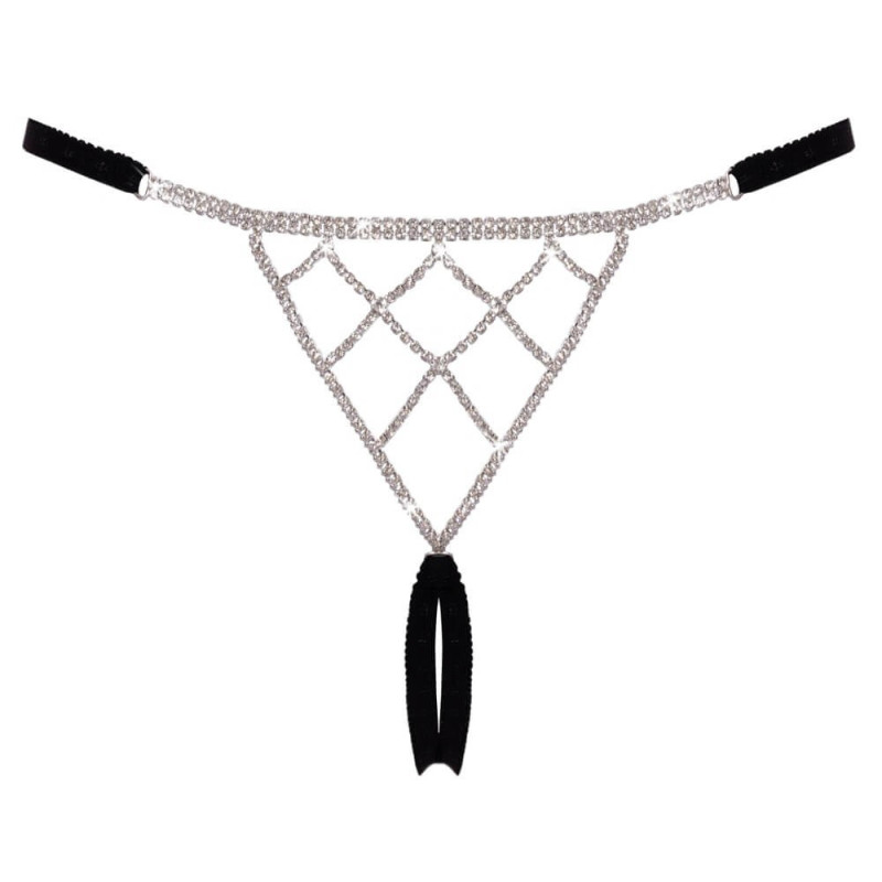 String bijou ouvert noir glamour - Cottelli