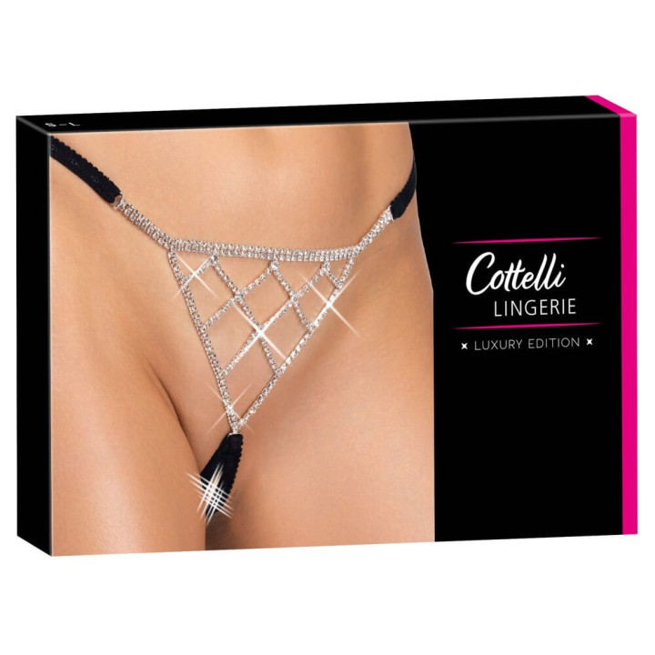 String bijou ouvert noir glamour - Cottelli