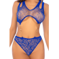 Body en résille bleu avec chaînes dorées - Mapalé