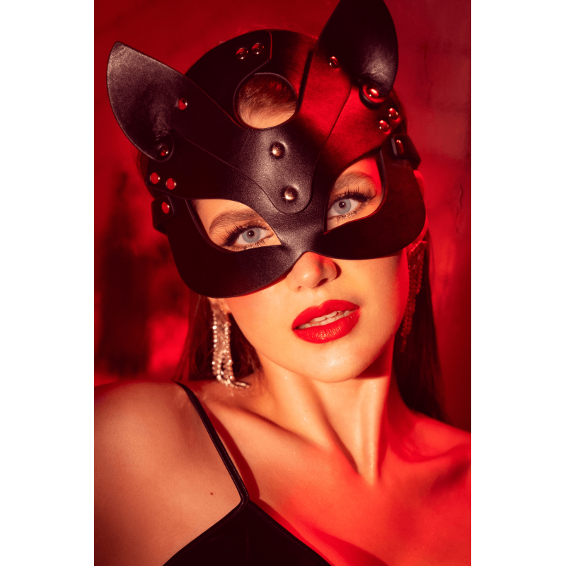 Masque félin en faux cuir - Mapalé