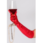 Une paire de gants satinés rouges avec strass - Mapalé