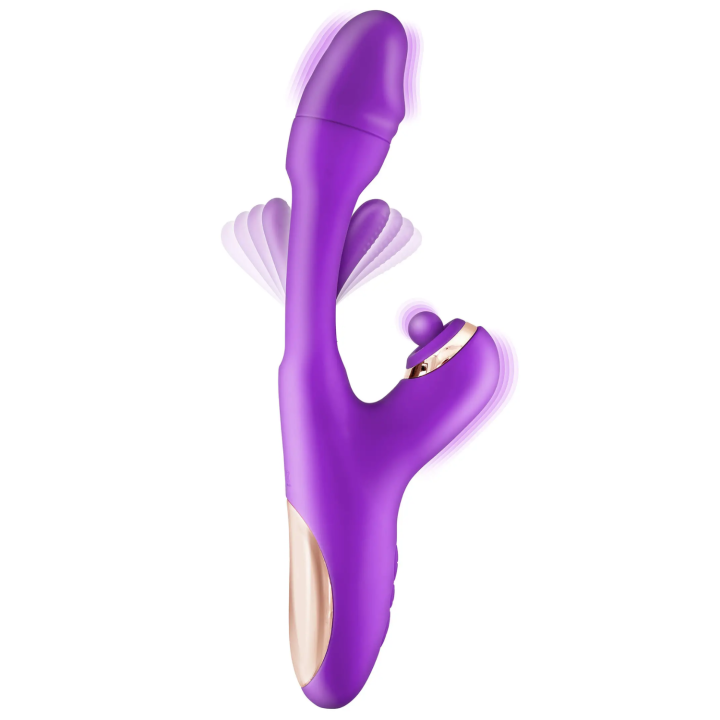Vibromasseur rabbit 3-en-1 avec tapotements Joyfully