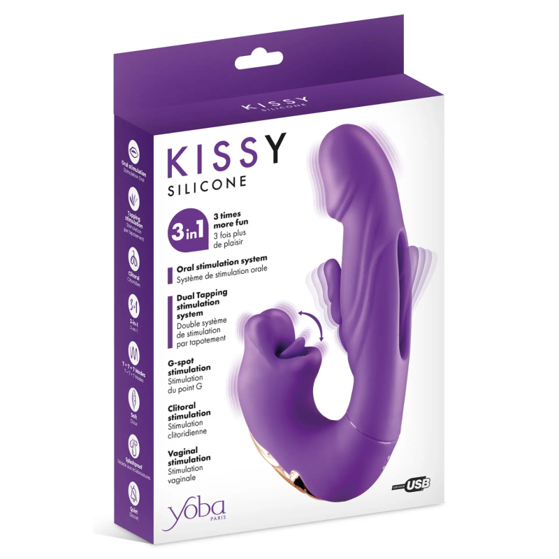 Vibromasseur rabbit 3-en-1 à triple stimulation Kissy