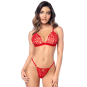 Ensemble sexy 2 pièces en crochet tricoté avec haut ajustable et string