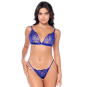 Ensemble sexy 3 pièces avec broderie brillante