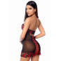 Babydoll sexy à armatures Mapalé broderie roses et string