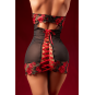 Babydoll sexy à armatures Mapalé broderie roses et string