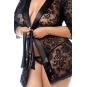 Peignoir en dentelle grande taille Mapalé avec string assorti
