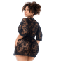 Peignoir en dentelle grande taille Mapalé avec string assorti