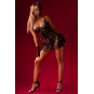 Babydoll gothique en dentelle avec laçage &amp; string