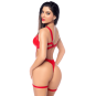 Body sexy en similicuir avec porte-jarretelles
