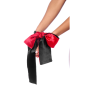 Accessoire coquin en satin réversible noir &amp; rouge