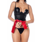 Accessoire coquin en satin réversible noir &amp; rouge
